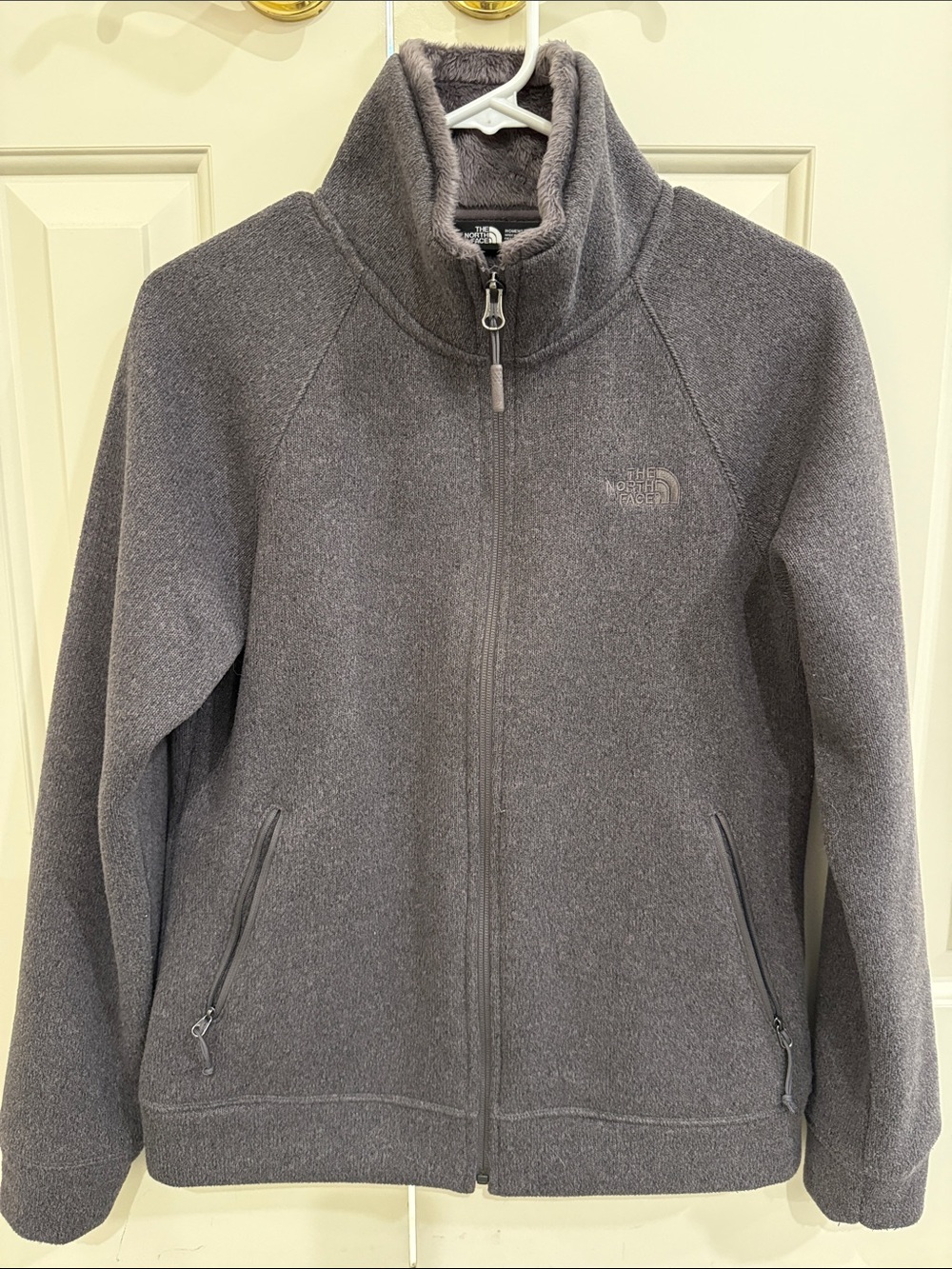 The North Face Heather Gray Full-Zip Fleece Jacket women’s small